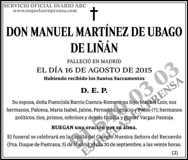 Manuel Martínez de Ubago de Liñan